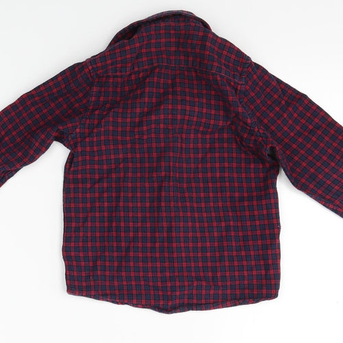 NEXT Boys Red Plaid  Basic Button-Up Size 4 Years