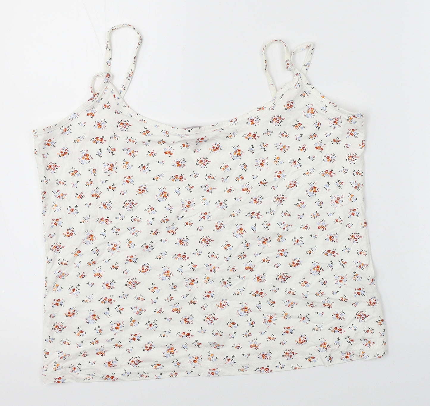 Per Una Womens White Floral  Basic Tank Size 16