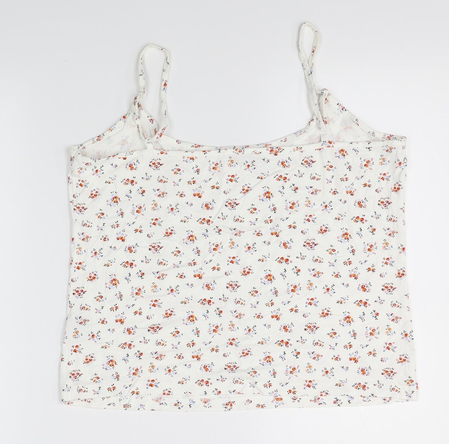 Per Una Womens White Floral  Basic Tank Size 16