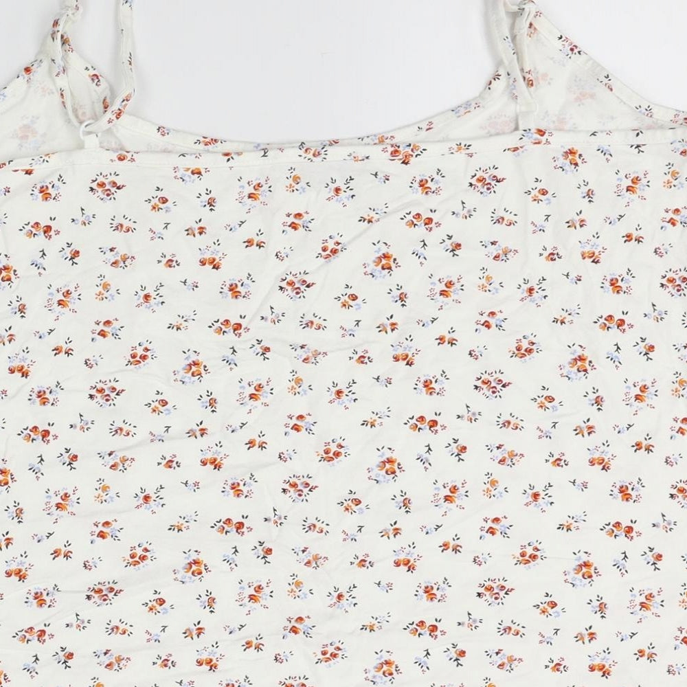 Per Una Womens White Floral  Basic Tank Size 16