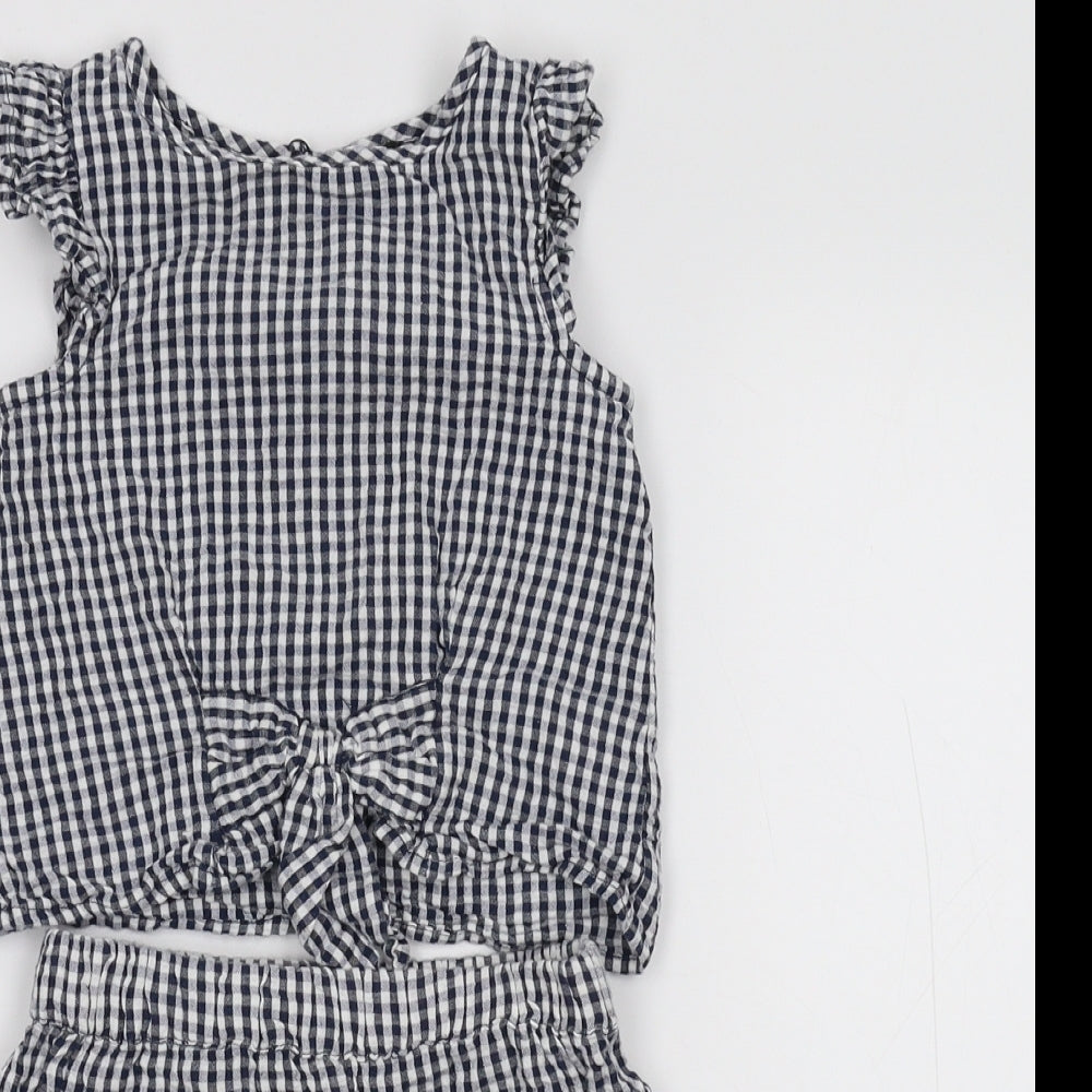 George Girls Multicoloured Check  Basic Blouse Size 2-3 Years  - Two Piece