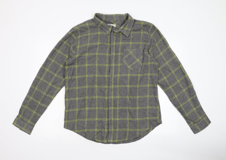 Another Influence Mens Grey Check   Button-Up Size L