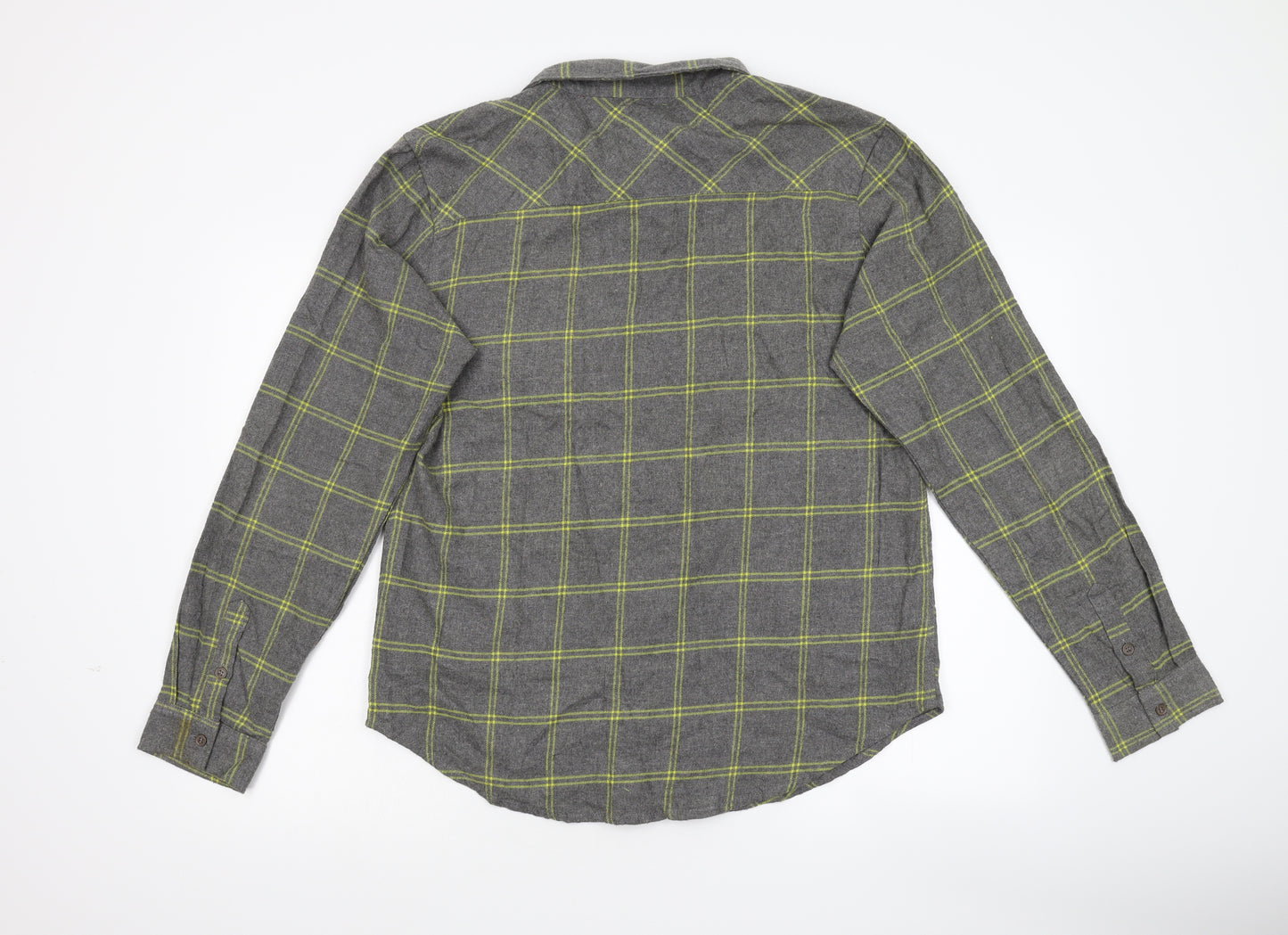 Another Influence Mens Grey Check   Button-Up Size L