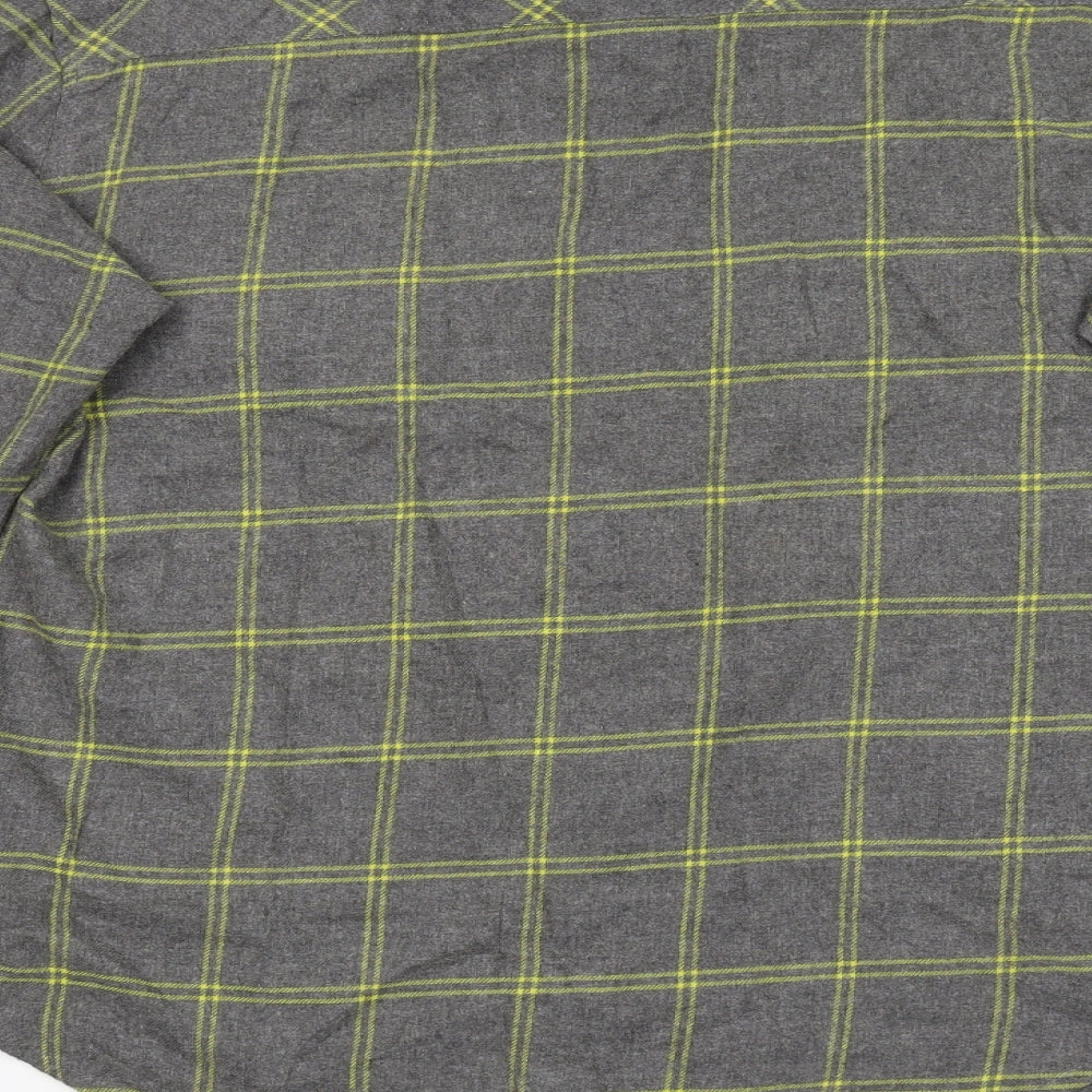Another Influence Mens Grey Check   Button-Up Size L