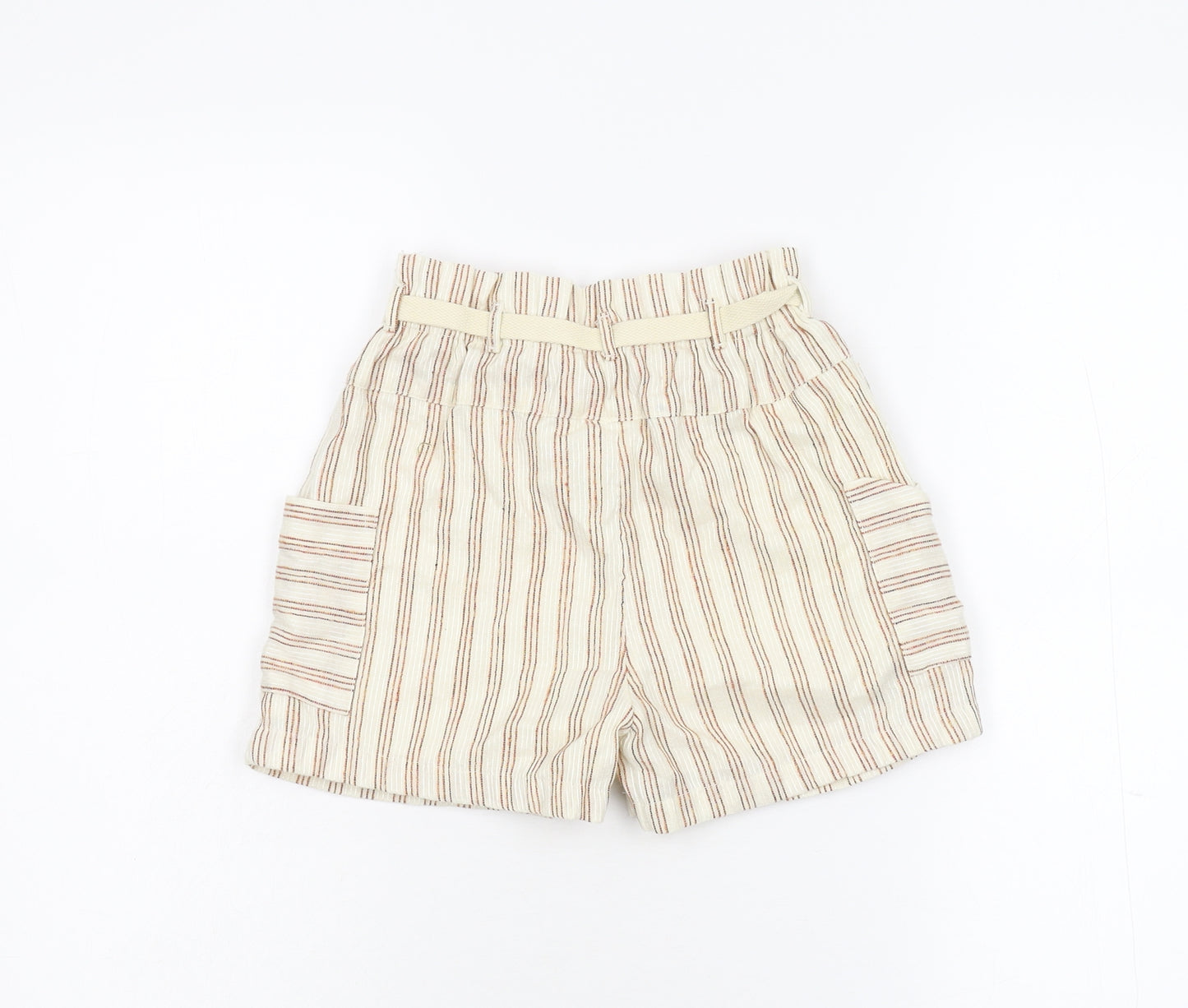 NEXT Girls Beige Striped  Bermuda Shorts Size 6 Years
