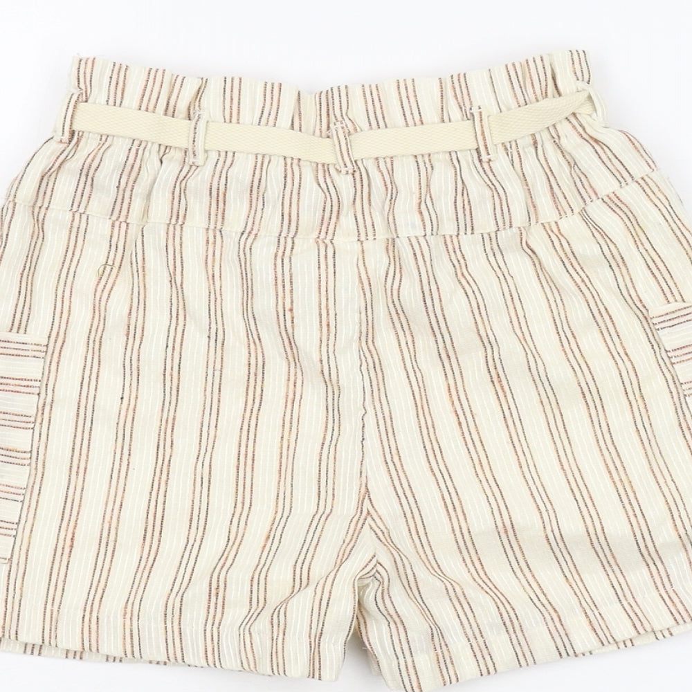 NEXT Girls Beige Striped  Bermuda Shorts Size 6 Years