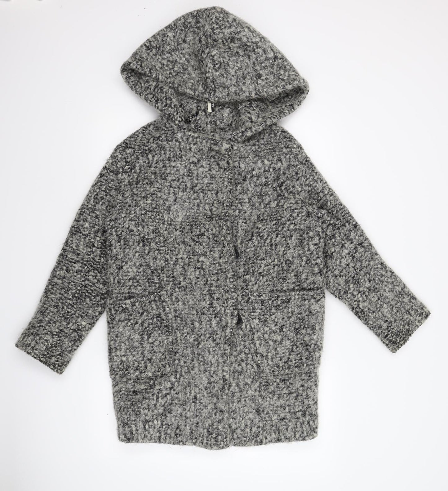 Topshop Womens Grey  Knit Jacket Coat Size 10