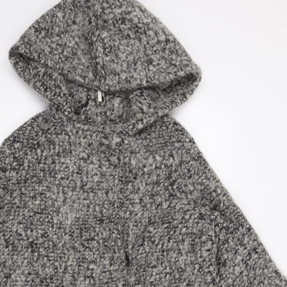 Topshop Womens Grey  Knit Jacket Coat Size 10