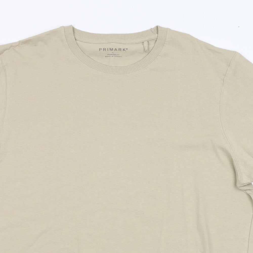 Primark Mens Beige    T-Shirt Size L