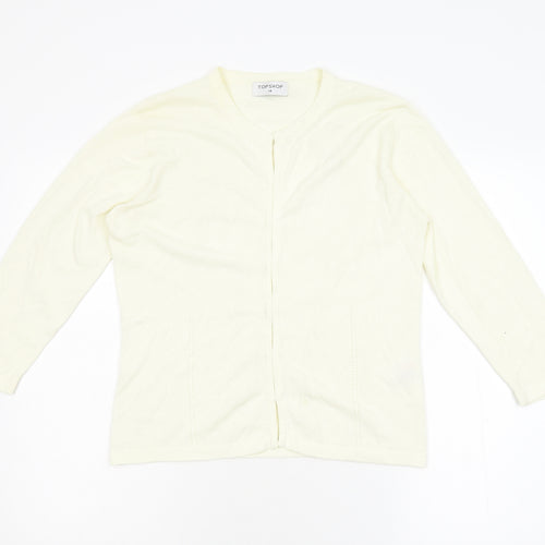 Topshop Womens Ivory  Knit Cardigan Jumper Size 14