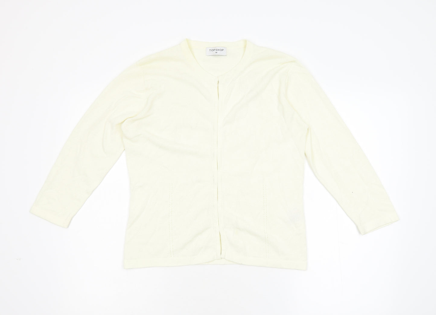 Topshop Womens Ivory  Knit Cardigan Jumper Size 14