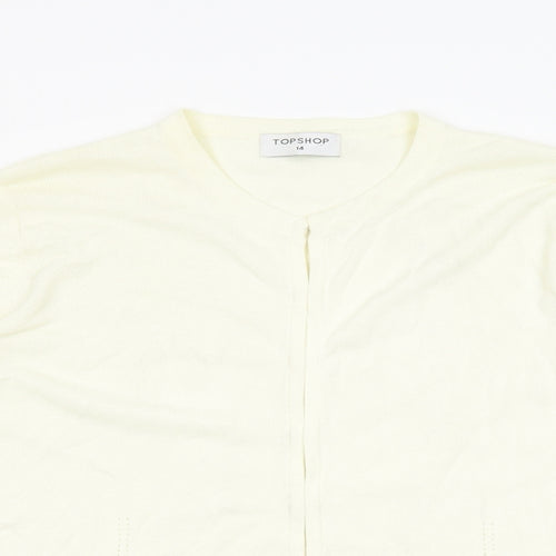 Topshop Womens Ivory  Knit Cardigan Jumper Size 14