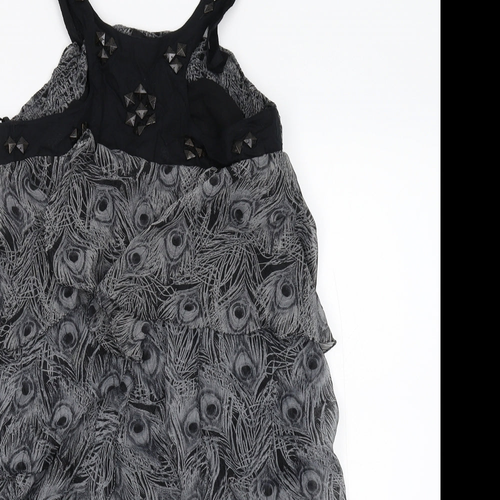 VERO MODA Womens Grey Animal Print  Shift  Size L