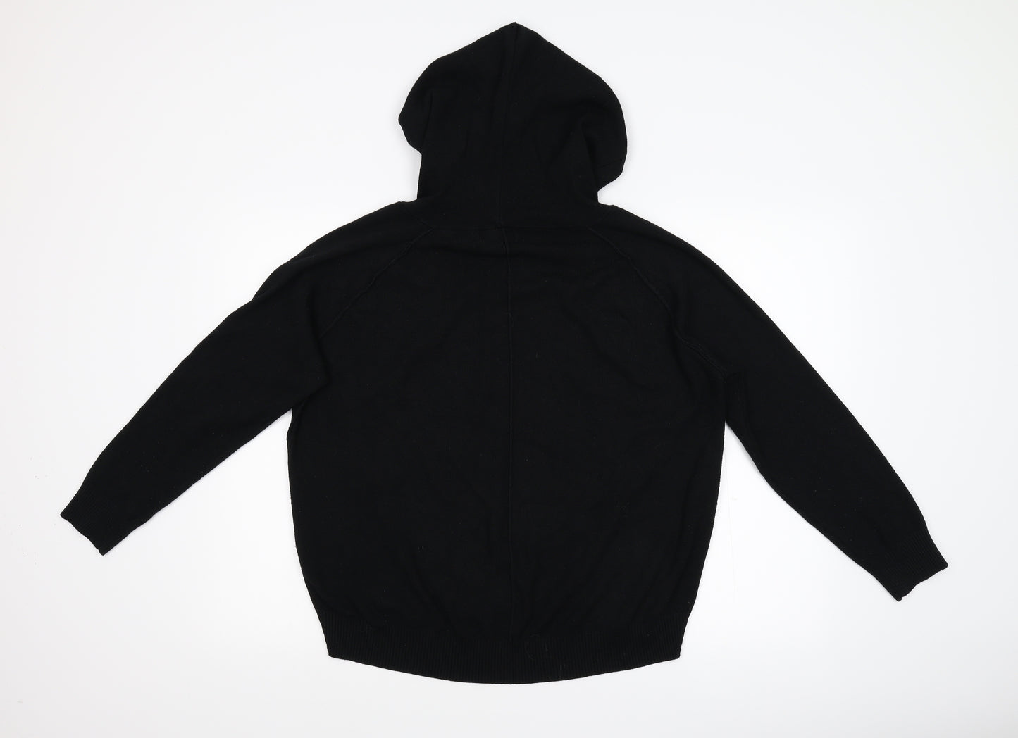 QED London Womens Black  Knit Pullover Hoodie Size M