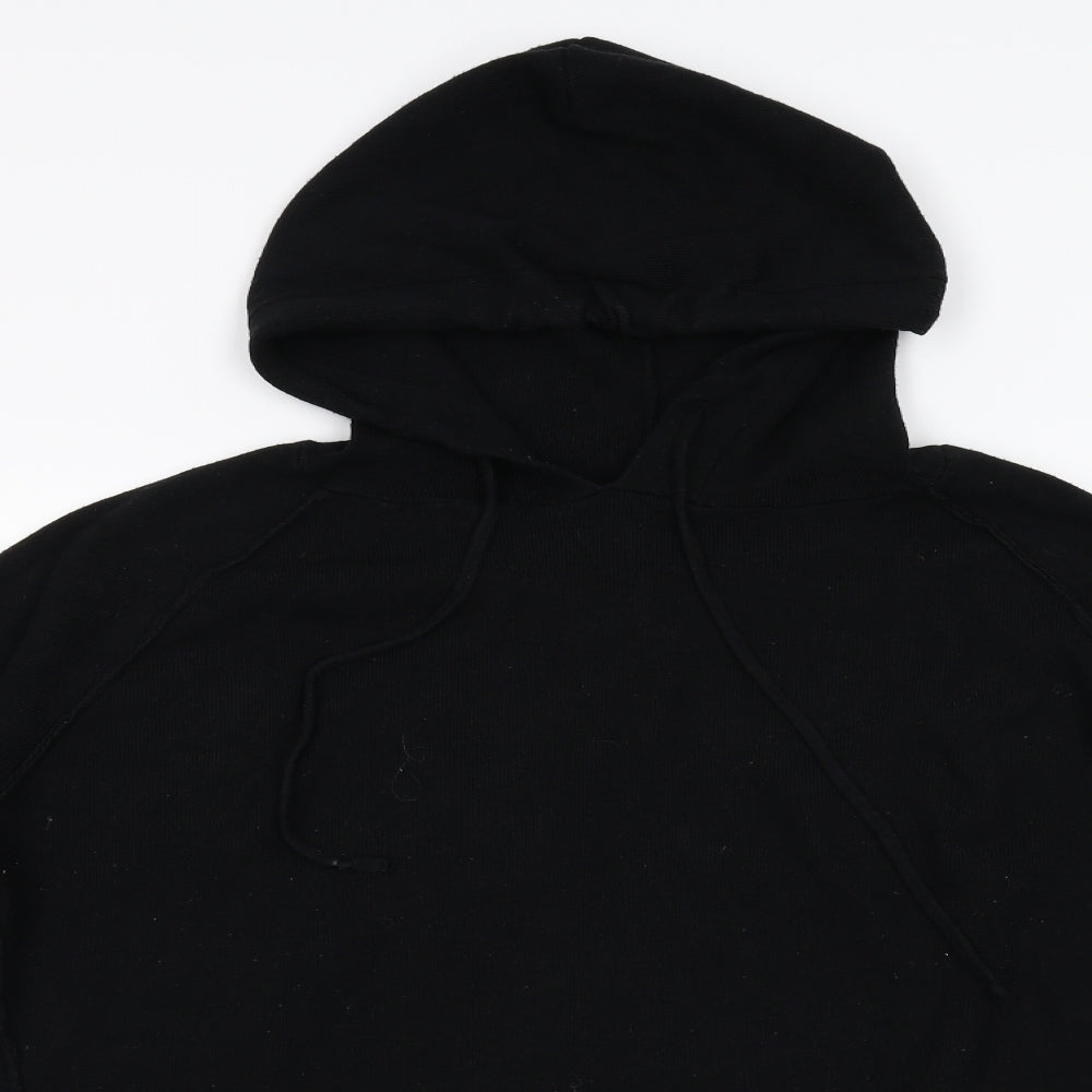 QED London Womens Black  Knit Pullover Hoodie Size M