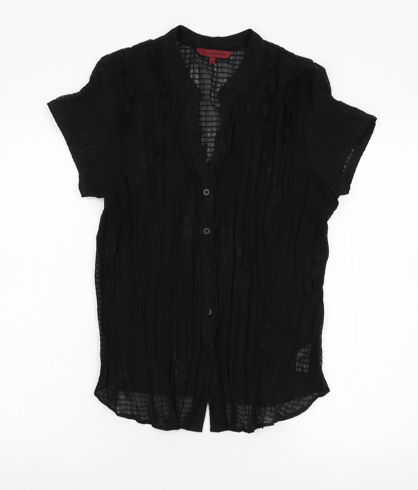 John by John Richmond Womens Black   Basic Button-Up Size 16
