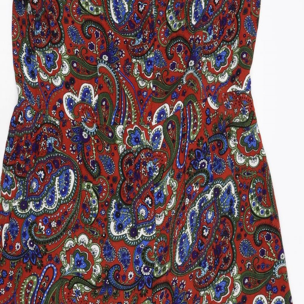 TU Womens Multicoloured Paisley Flannel Jumpsuit One-Piece Size 14
