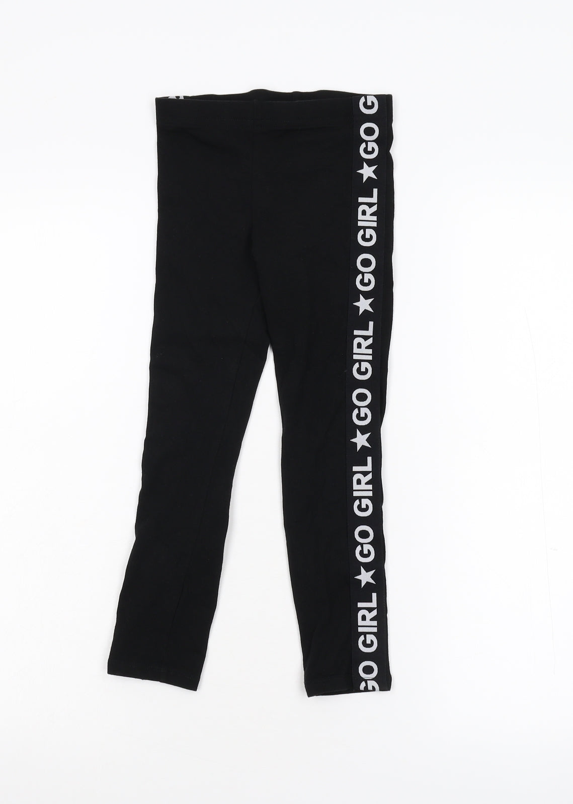 F&F Girls Black   Jogger Trousers Size 6-7 Years - Go Girl