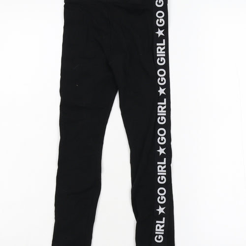 F&F Girls Black   Jogger Trousers Size 6-7 Years - Go Girl
