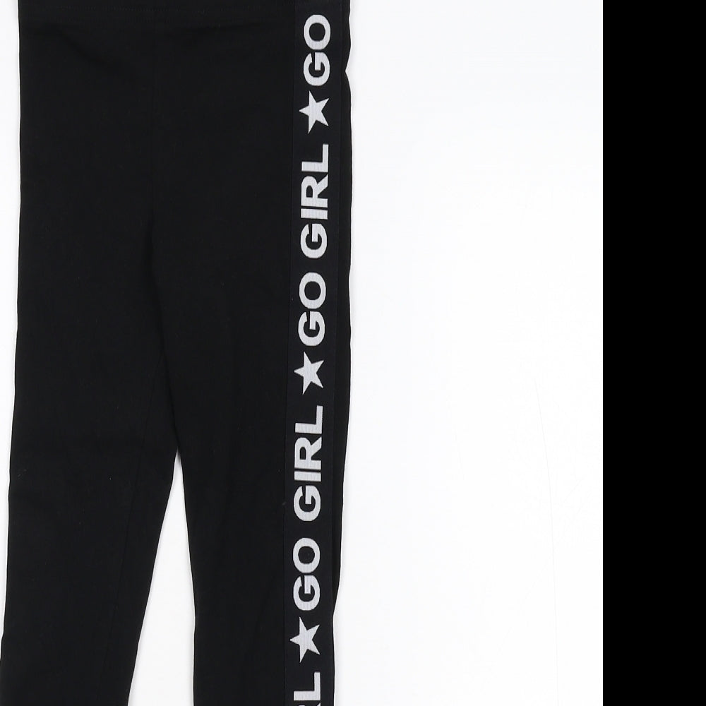 F&F Girls Black   Jogger Trousers Size 6-7 Years - Go Girl