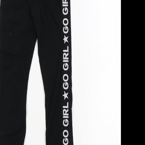 F&F Girls Black   Jogger Trousers Size 6-7 Years - Go Girl