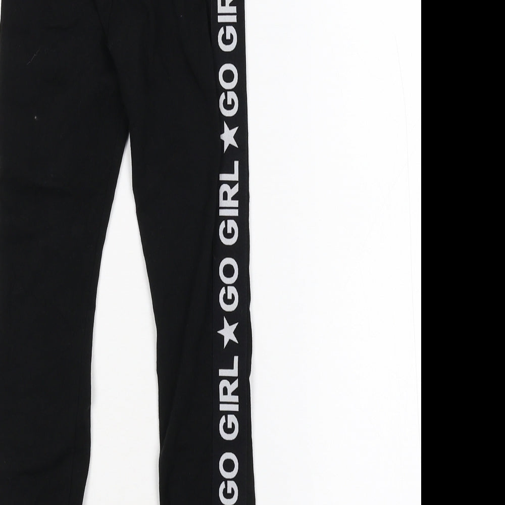 F&F Girls Black   Jogger Trousers Size 6-7 Years - Go Girl