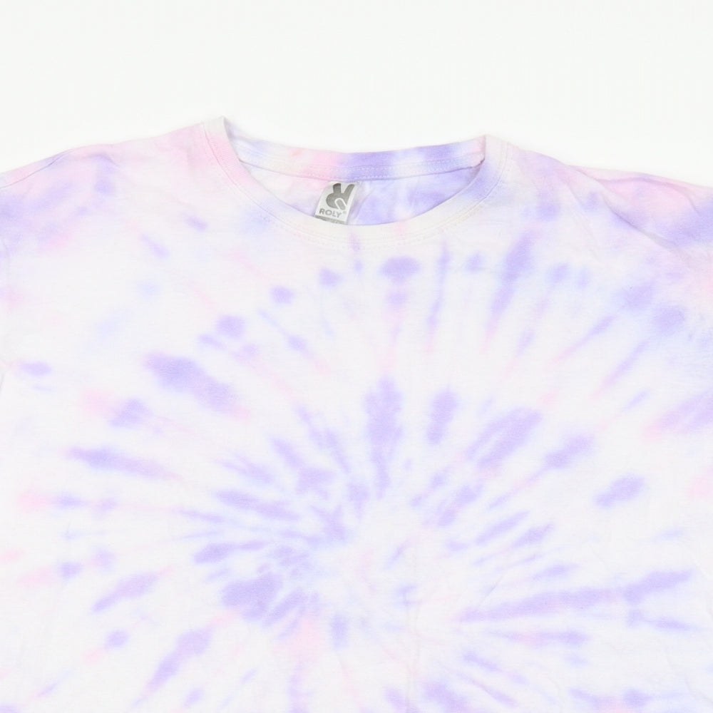 Roly Girls Purple   Basic T-Shirt Size L  - Tie-Dye