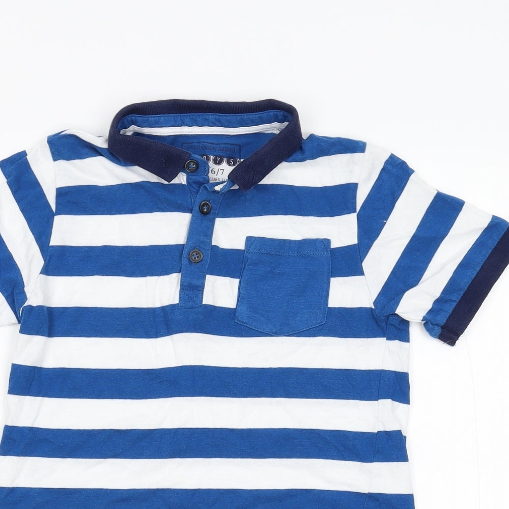 Preworn Boys Multicoloured Striped  Basic Polo Size 6-7 Years