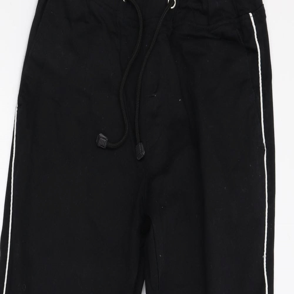 Boohoo Man Mens Black Striped  Jogger Trousers Size 32 L25 in
