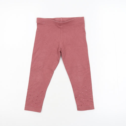 NEXT Girls Pink   Capri Trousers Size 5 Years - Embellished