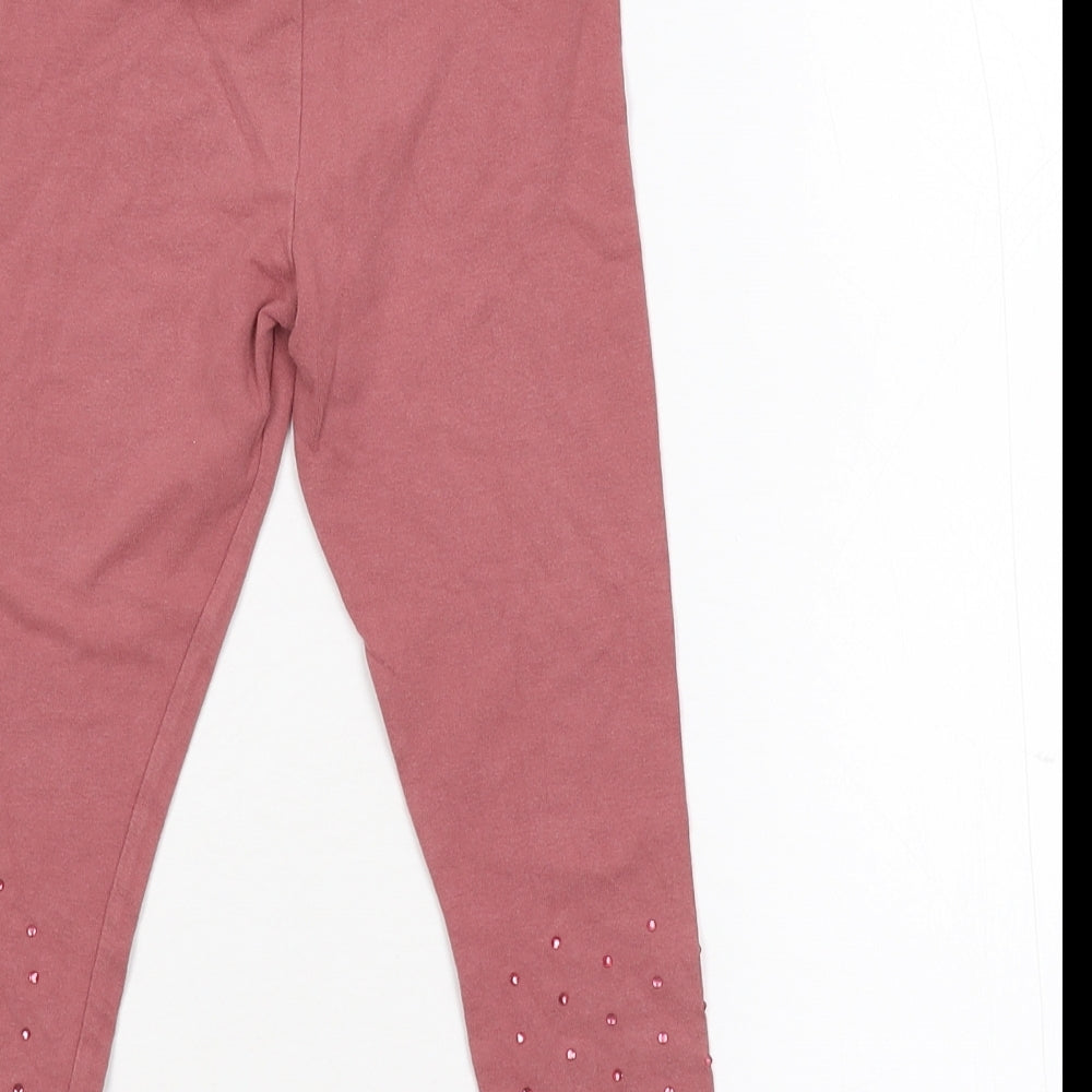 NEXT Girls Pink   Capri Trousers Size 5 Years - Embellished