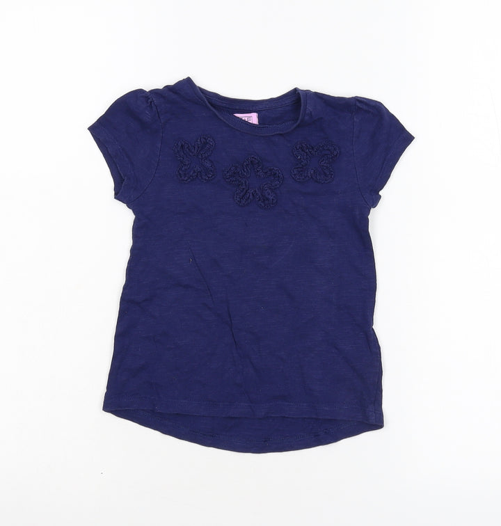 F&F Girls Blue   Ringer T-Shirt Size 2-3 Years
