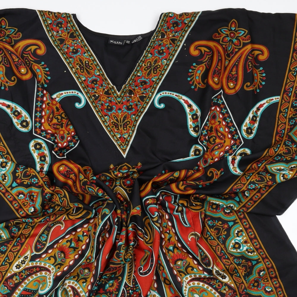 Preworn Womens Multicoloured Geometric  Kimono Blouse Size L