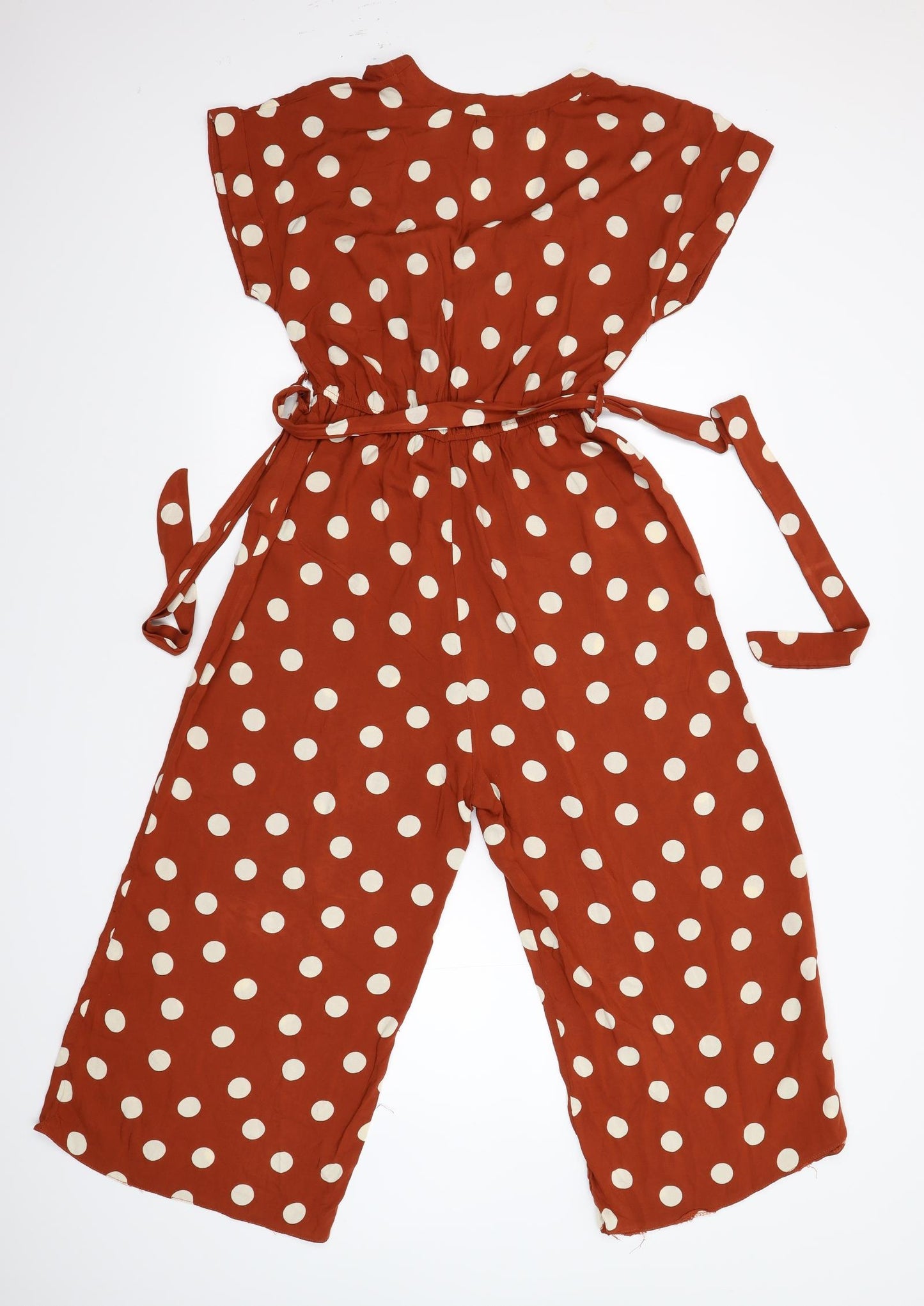 New Look Womens Orange Polka Dot  Jumpsuit One-Piece Size 10