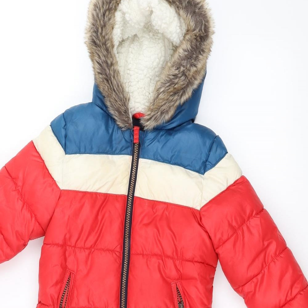NEXT Girls Red   Puffer Jacket Snowsuit Size 2-3 Years