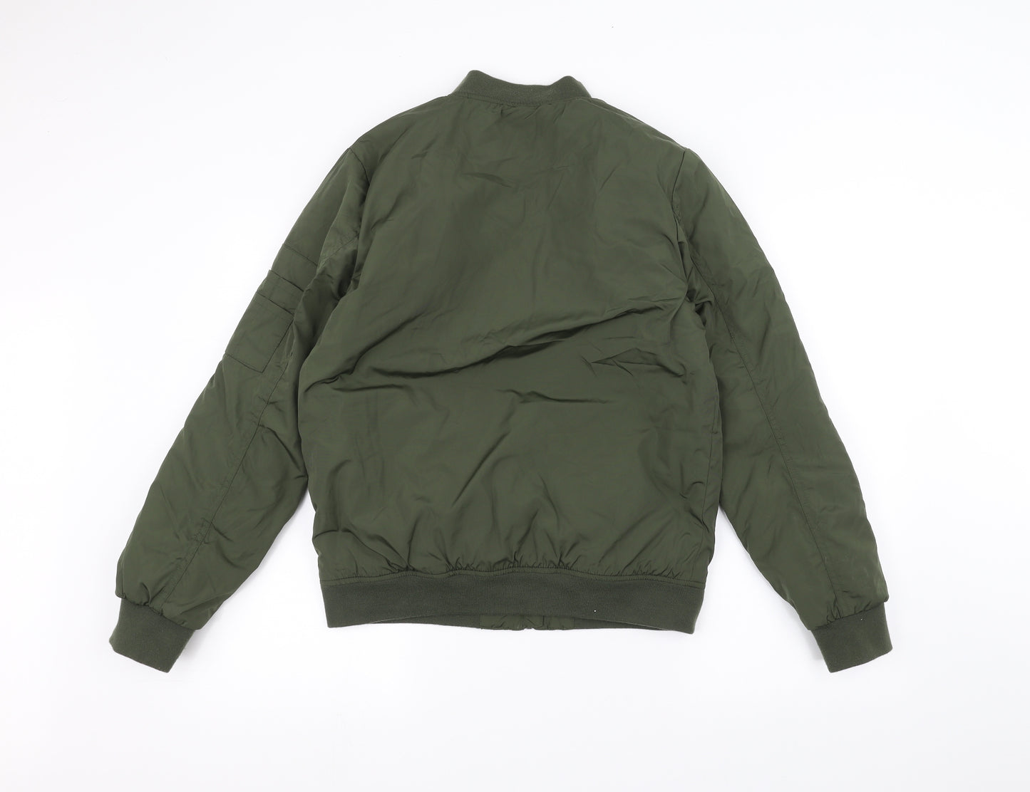 Preworn Boys Green   Bomber Jacket Jacket Size 14 Years