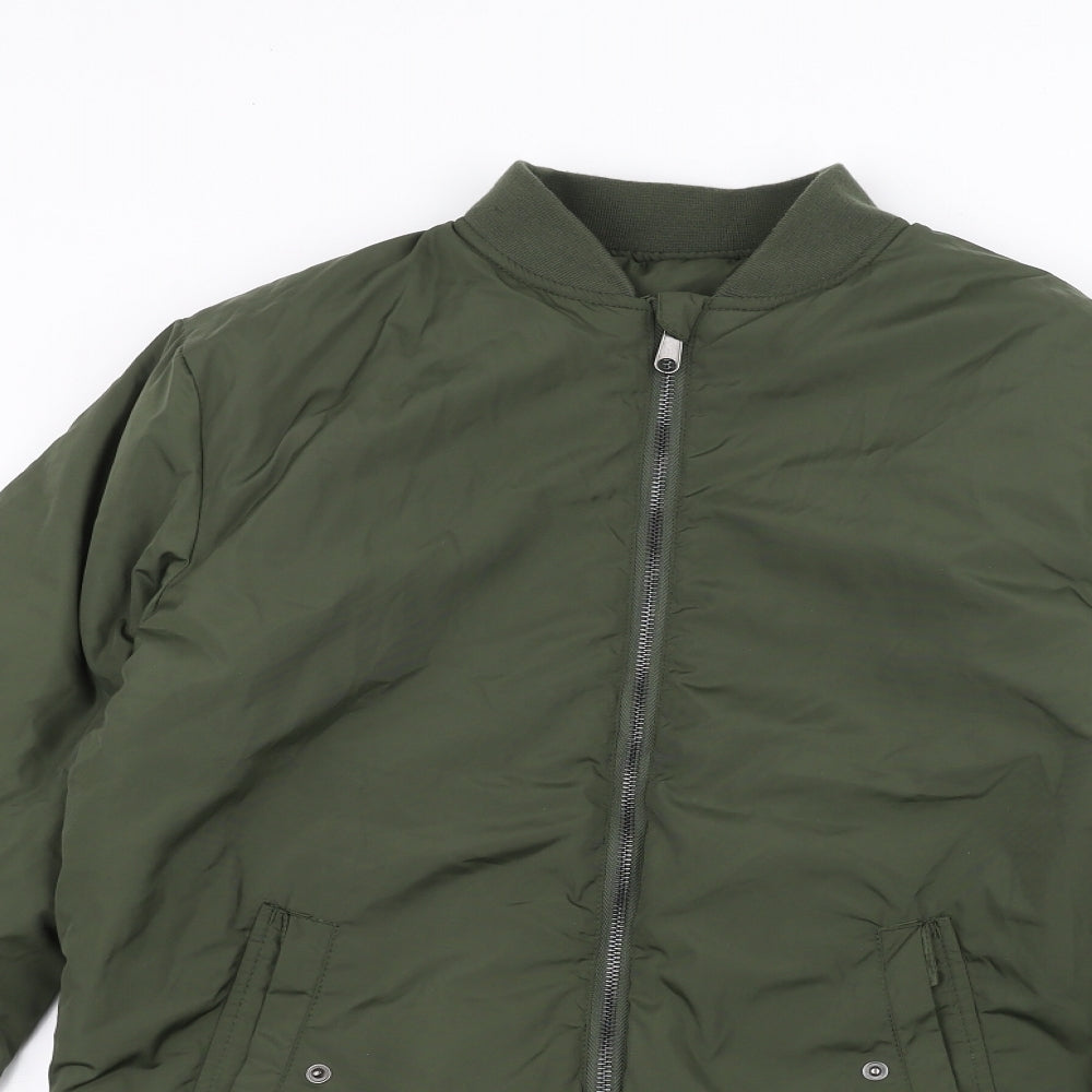 Preworn Boys Green   Bomber Jacket Jacket Size 14 Years