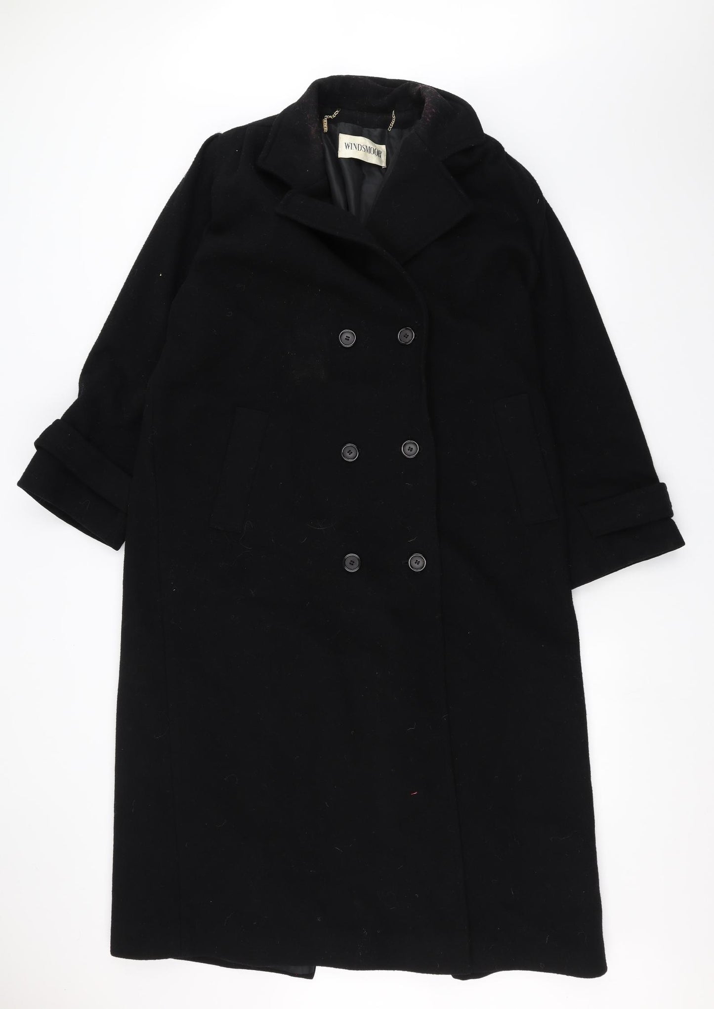 Windsmoor Womens Black   Overcoat Coat Size 14