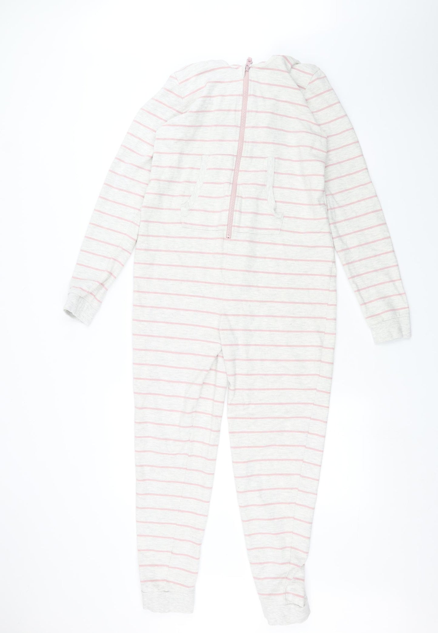 Marks and Spencer Girls White Striped  Top One Piece Size 13-14 Years