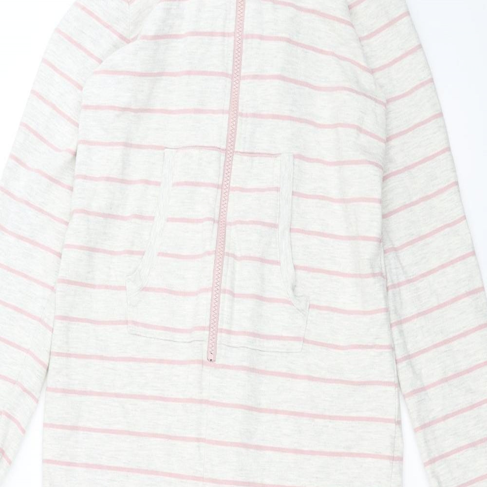 Marks and Spencer Girls White Striped  Top One Piece Size 13-14 Years