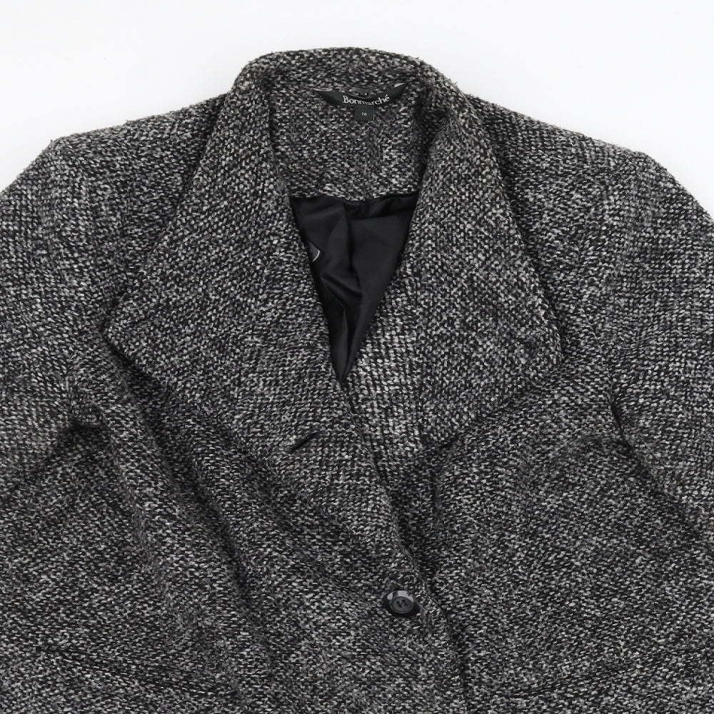 Bonmarché Womens Black   Overcoat Coat Size 16