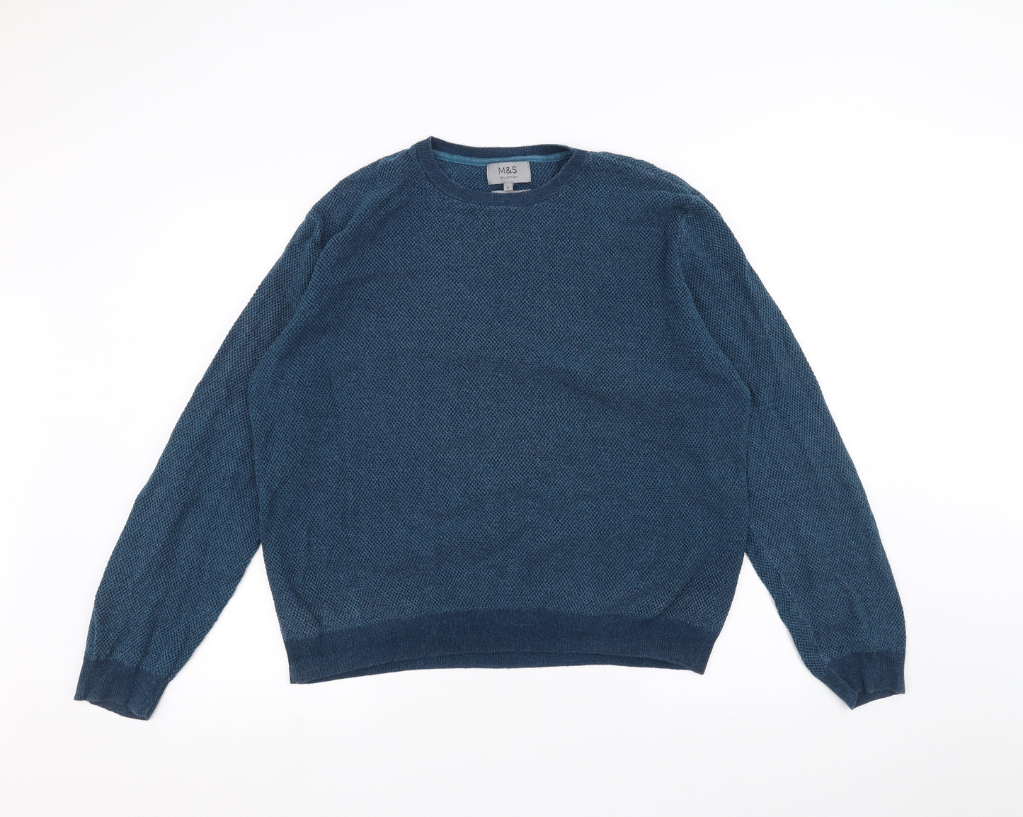 Marks and Spencer Mens Blue   Pullover Jumper Size L