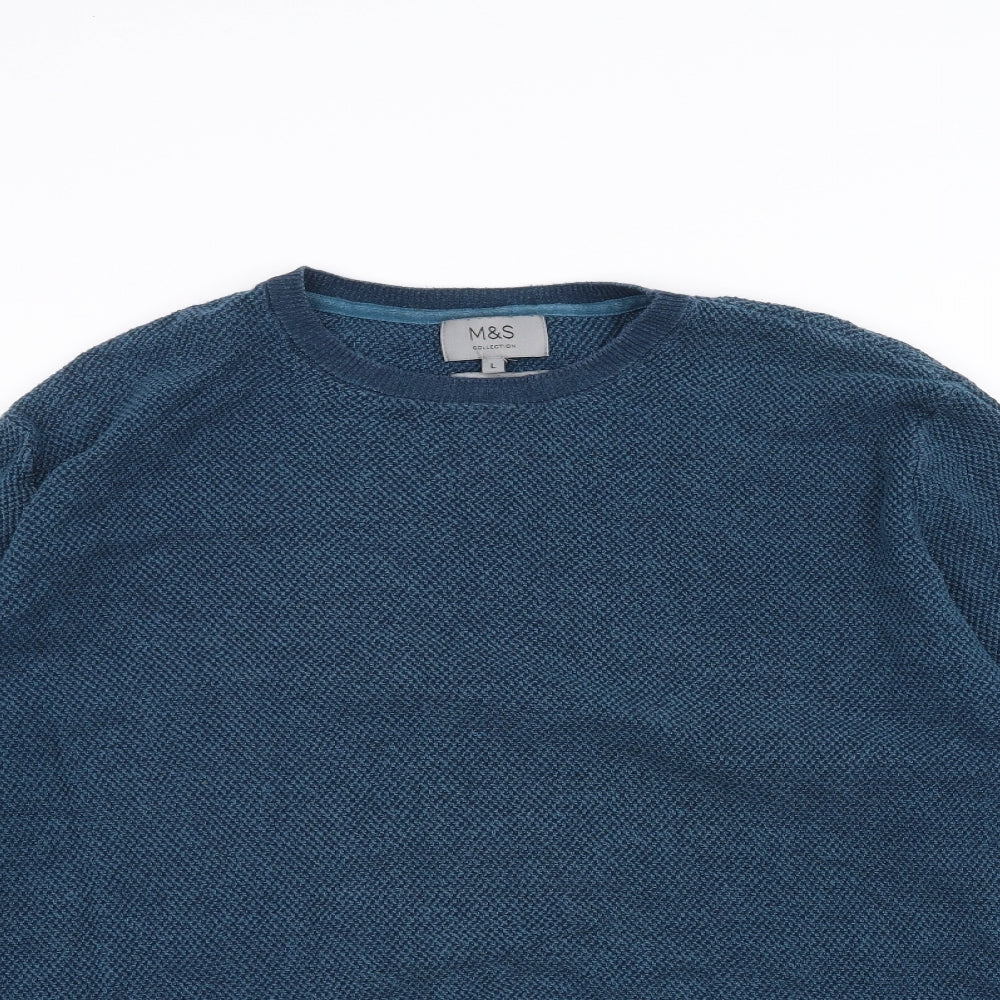 Marks and Spencer Mens Blue   Pullover Jumper Size L