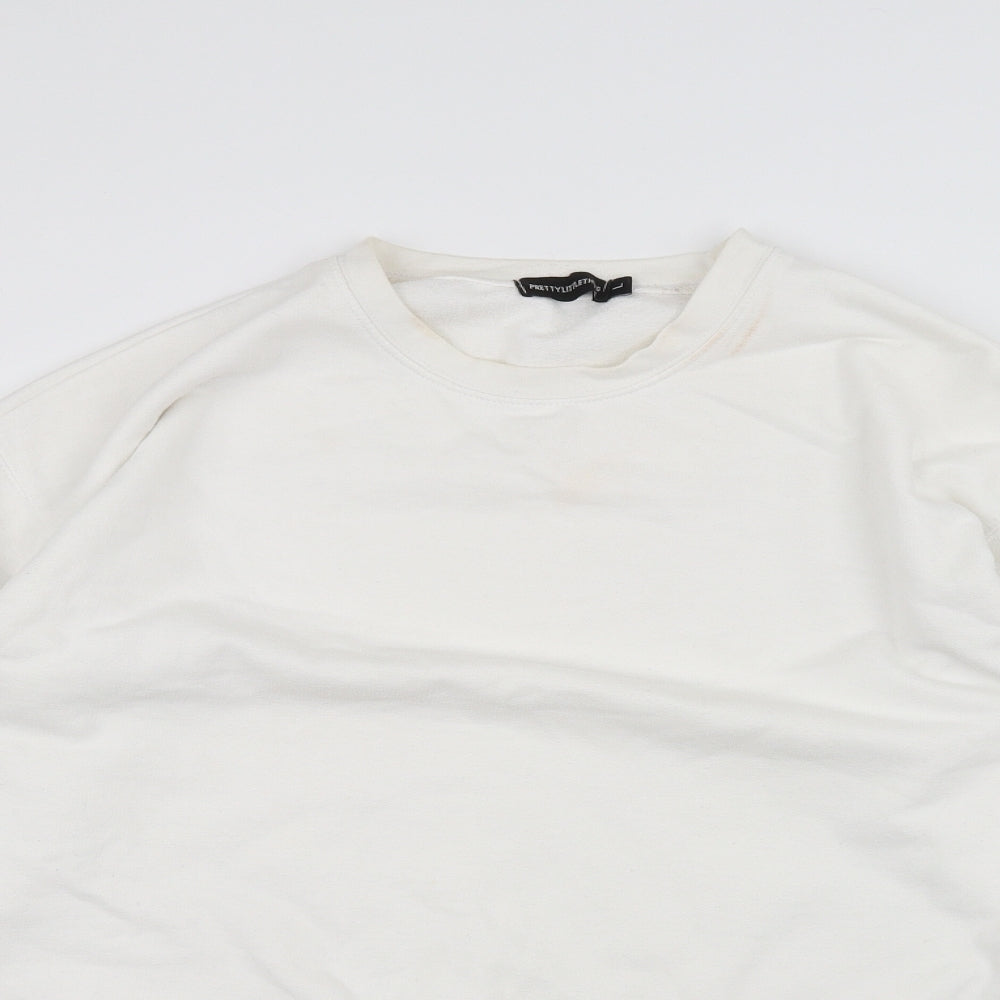 PRETTYLITTLETHING Womens White   Pullover Jumper Size L