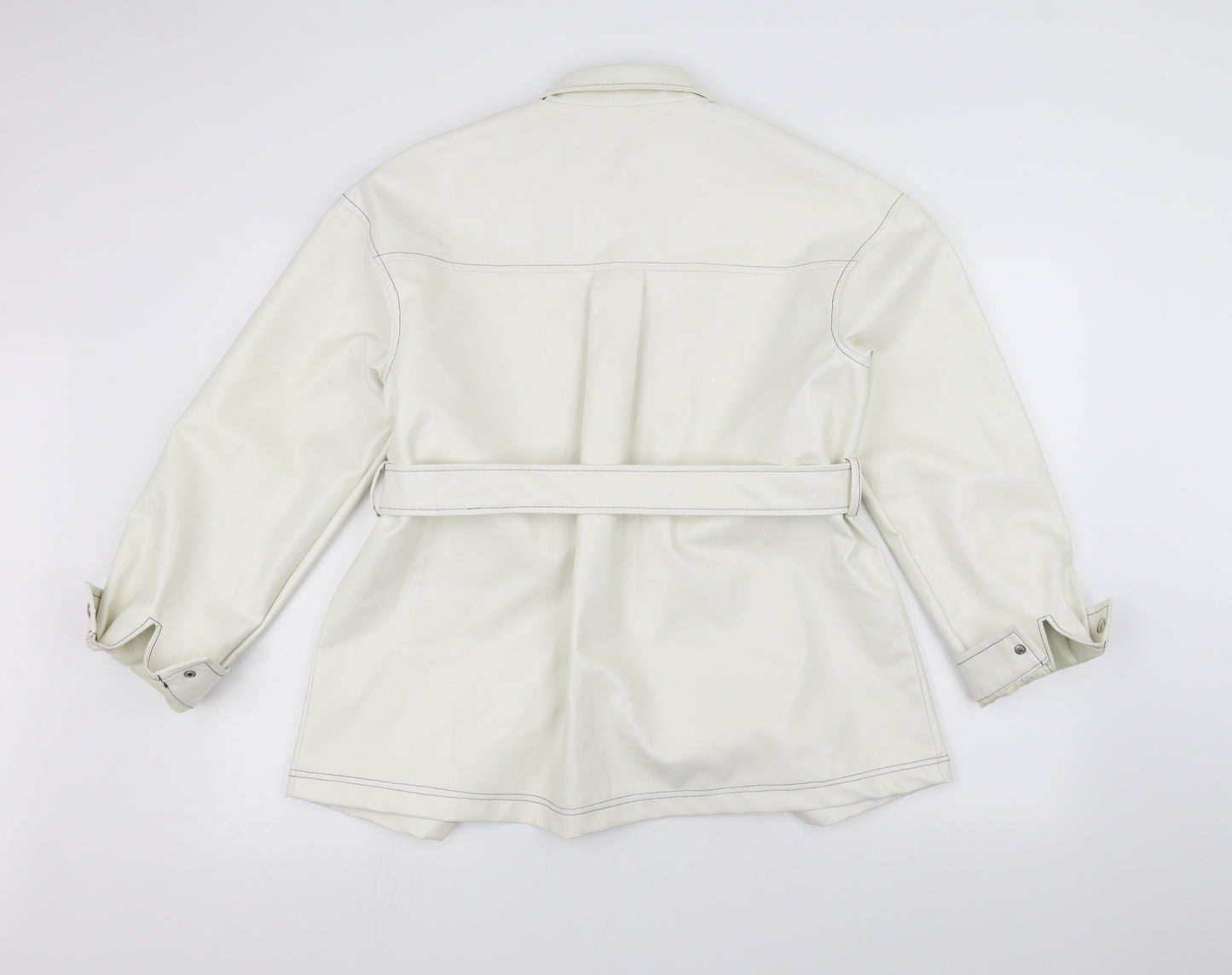 PRETTYLITTLETHING Womens White   Jacket  Size 12  - Belted