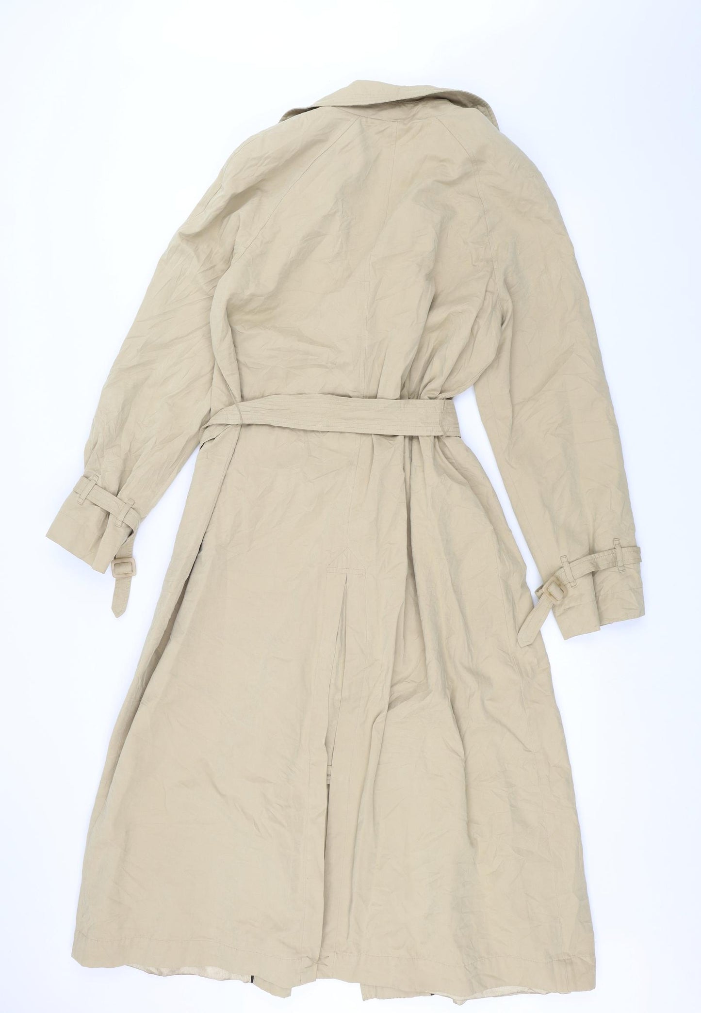 John Lewis Womens Beige   Overcoat Coat Size 14  - Belted