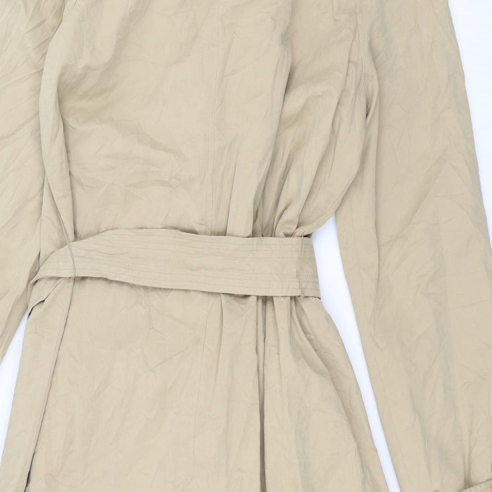 John Lewis Womens Beige   Overcoat Coat Size 14  - Belted