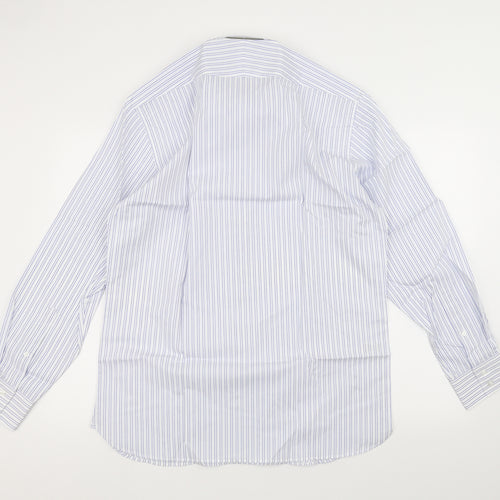 Marks and Spencer Mens White Striped   Dress Shirt Size 16
