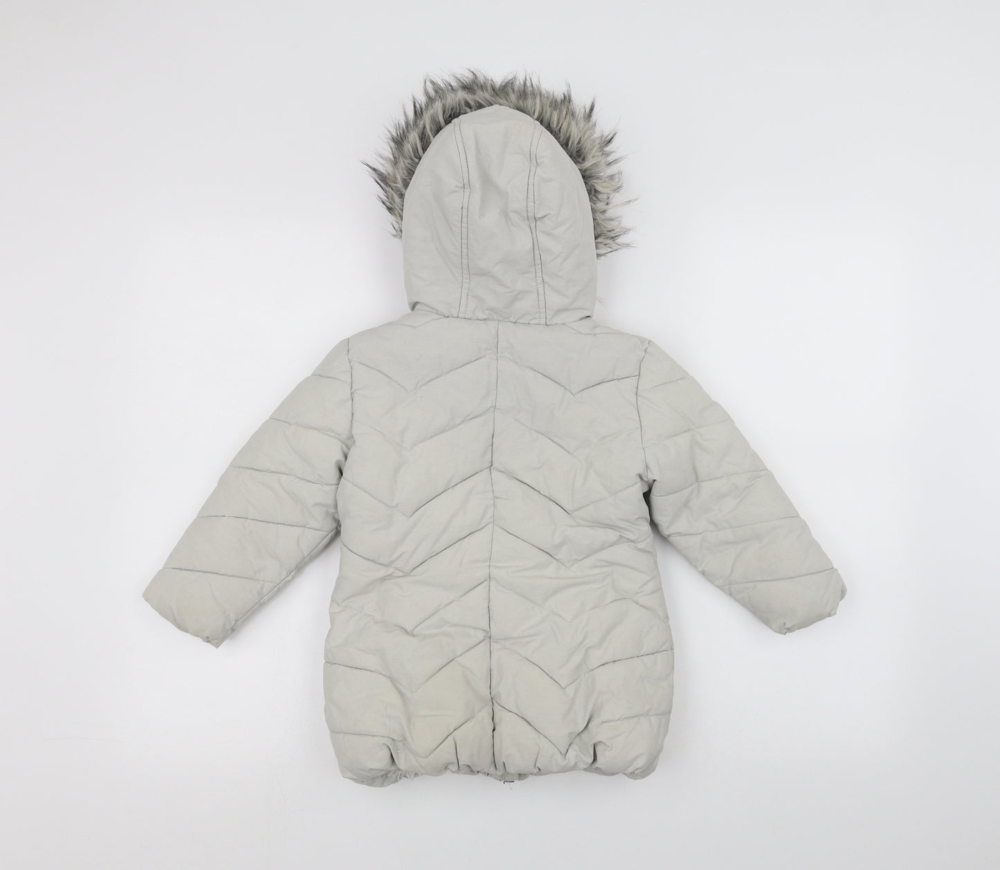 NEXT Girls White   Parka Coat Size 3 Years