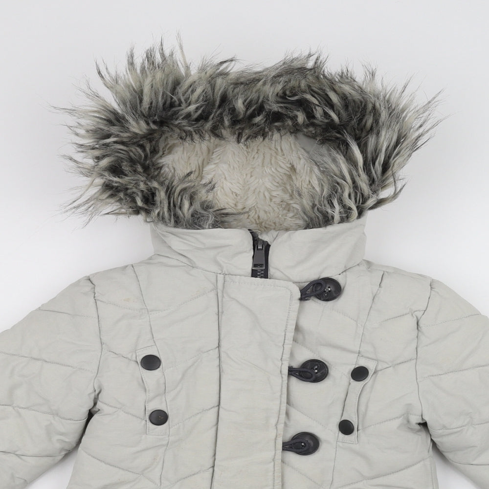 NEXT Girls White   Parka Coat Size 3 Years